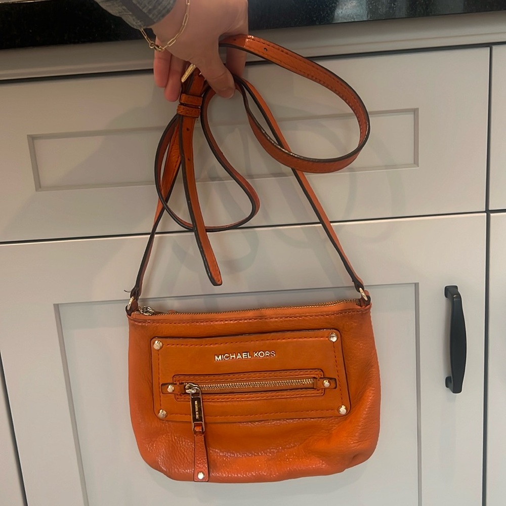 Michael Kors satchel, orange leather